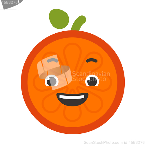 Image of Emoji - laughing orange smile. Isolated vector.