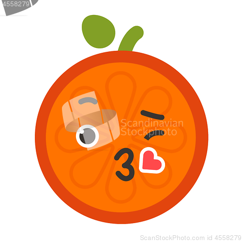 Image of Emoji - kiss orange smile. Isolated vector.