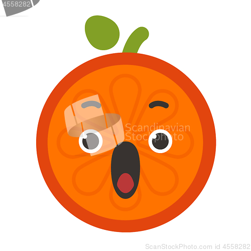 Image of Emoji - scream orange smile. Isolated vector.