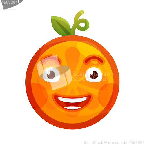 Image of Emoji - laughing orange smile. Isolated vector.