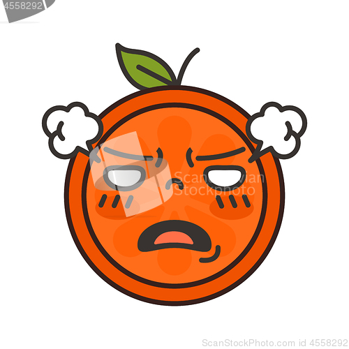 Image of Emoji - furious orange. Isolated vector.