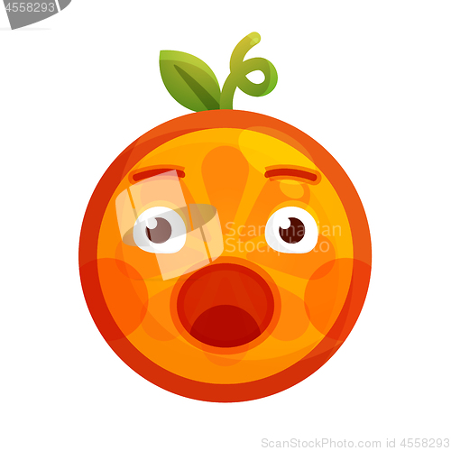 Image of Emoji - scream orange smile. Isolated vector.