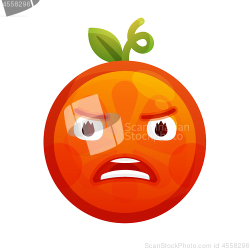 Image of Emoji - furious orange. Isolated vector.