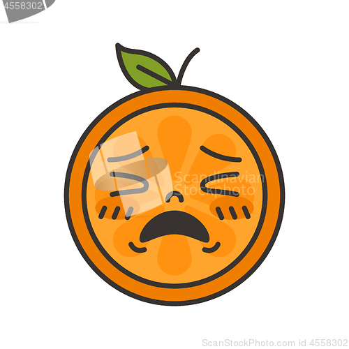 Image of Emoji - crying orange. Isolated vector.