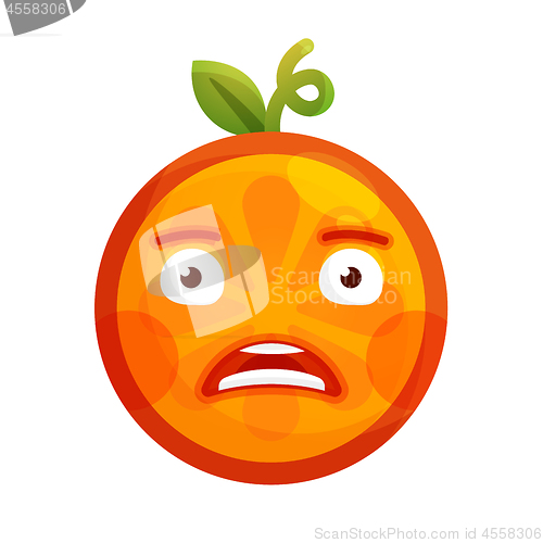 Image of Emoji - shock orange smile. Isolated vector.