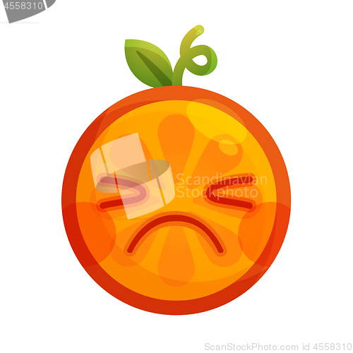 Image of Emoji - crying orange. Isolated vector.