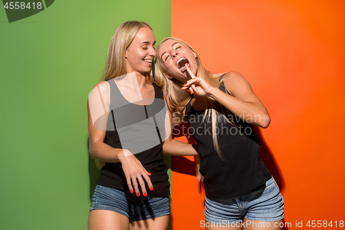 Image of The crazy women with weird expression