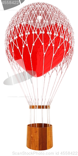 Image of Hot Air Balloon of heart. Wedding concept. 3d render