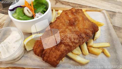 Image of Delicious plate of fish and chips