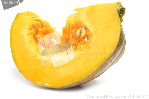Image of Slice of pumpkin with seeds