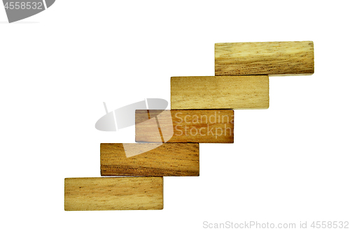 Image of Wood block stacking as step stair