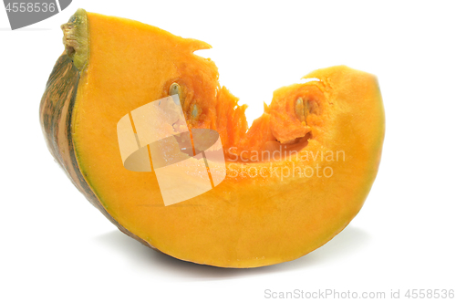 Image of Slice of pumpkin with seeds