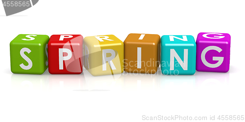 Image of Colorful cube with spring word