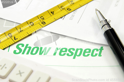 Image of Show respect printed on a book