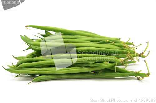 Image of Pile of raw green baby fine beans