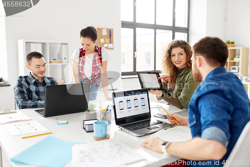 Image of creative team working on user interface at office