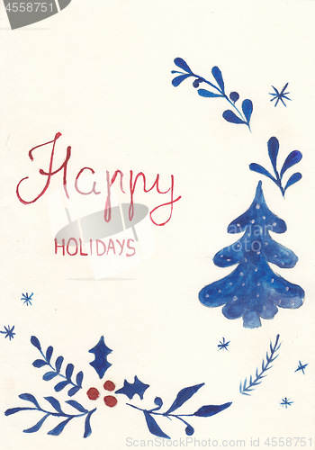 Image of happy holidays postcard