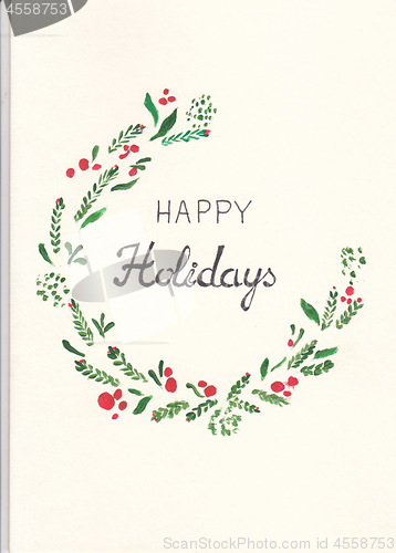 Image of happy holidays postcard