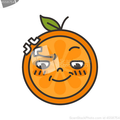 Image of Emoji - angry orange. Isolated vector.