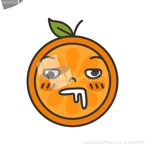 Image of Emoji - crazy orange. Isolated vector.