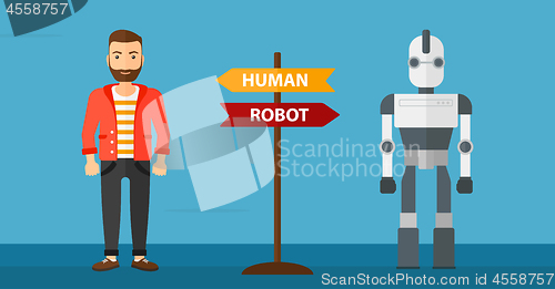 Image of Choice between artificial intelligence and human.