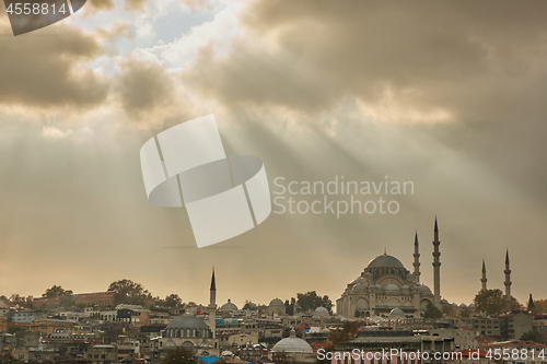 Image of The city of Istanbul, the view of the mosque