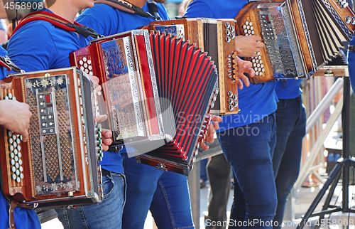 Image of Group of young accordion players