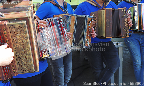 Image of Group of young accordion players