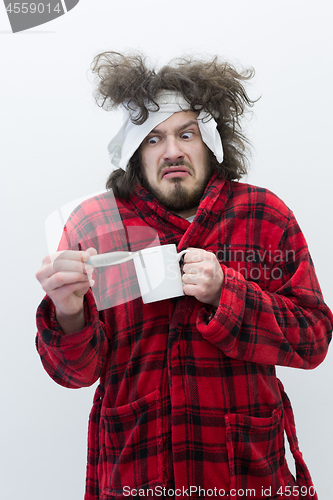 Image of Man with flu and fever