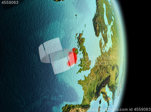 Image of Ireland in morning from orbit