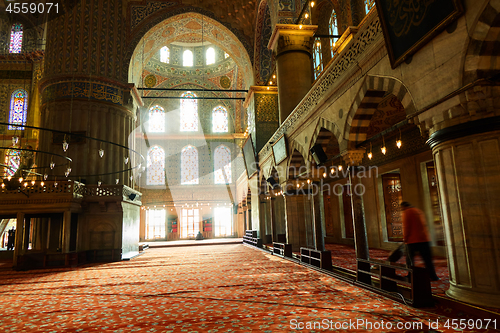 Image of Interior view of the mosque Suleymaniye.Turkey Istanbul