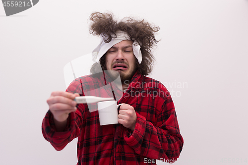 Image of Man with flu and fever