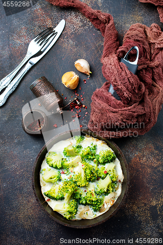 Image of broccoli with eggs