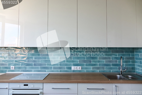 Image of A beautiful new kitchen interior