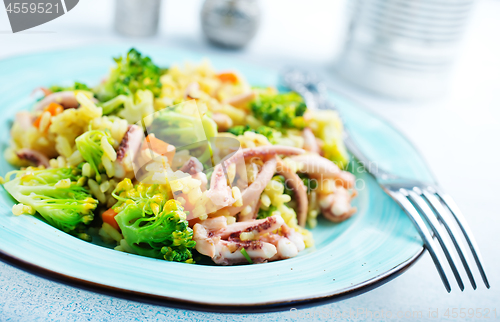 Image of octopus with vegetables