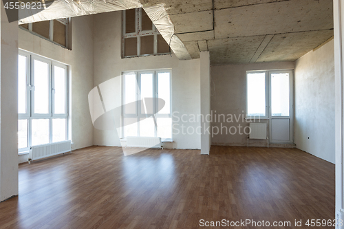 Image of The general plan of a large two-story room in the apartment