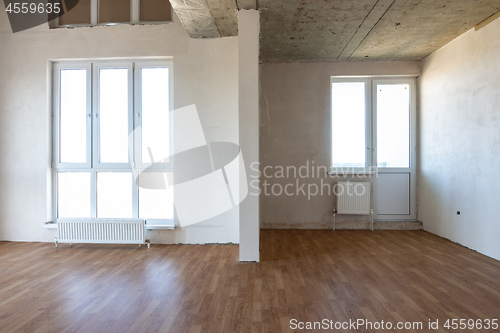 Image of The interior of the empty room with a fine finish and laminated flooring
