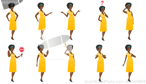 Image of Vector set of illustrations of pregnant women.
