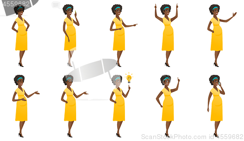 Image of Vector set of illustrations of pregnant women.