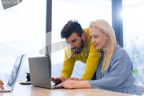 Image of Startup Business Team At A Meeting at modern office building