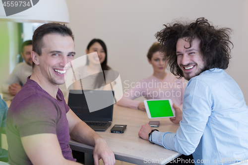 Image of Startup Business Team At A Meeting at modern office building