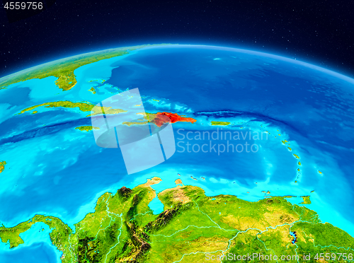 Image of Dominican Republic from orbit