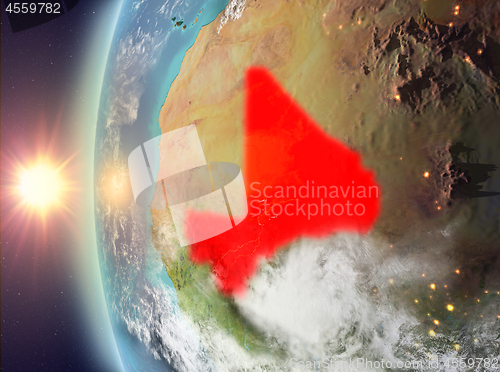 Image of Mali during sunset from space