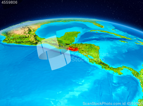 Image of El Salvador from orbit