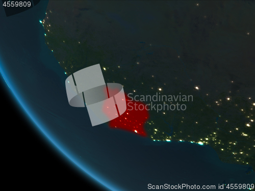 Image of Ivory Coast at night from orbit