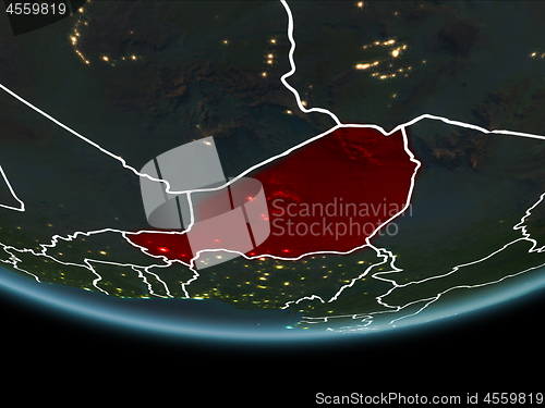 Image of Niger on Earth from space at night