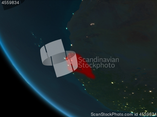 Image of Senegal at night from orbit