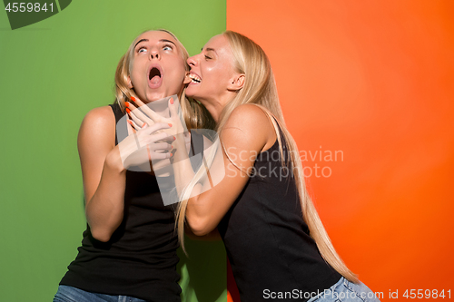 Image of The crazy women with weird expression