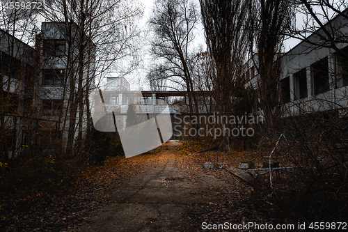 Image of Abandoned factory exterior at Chernobyl