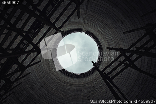 Image of Cooling Tower interior as abstract industrial background